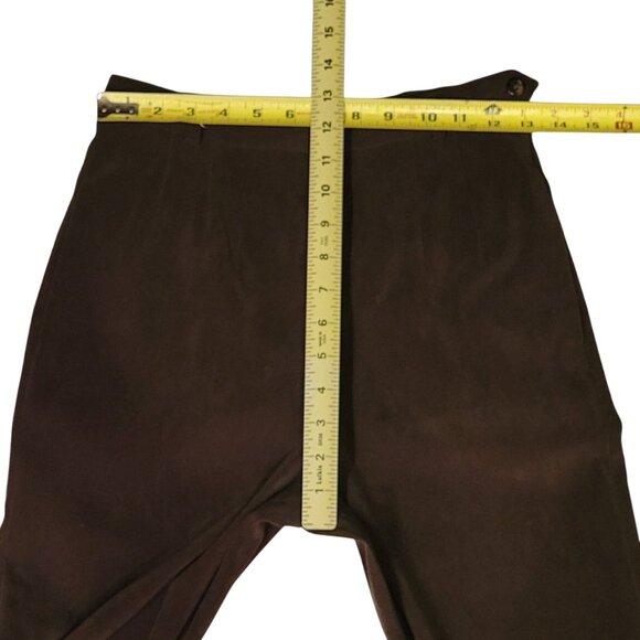 Talbots Petite VTG Faux Suede 2 Piece Vest and Pants Set Chocolate Brown - Picture 10 of 13